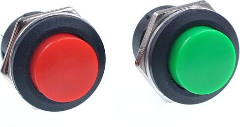 Oiyagai 10Pcs 2 Colors Mini Momentary Push Button Switch, SPST, AC250V/3A, AC125V/6A, Red, Green，R13-507 in Saudi Arabia