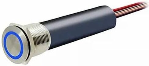 BTRWPSW Mini Push Button Switch - Stainless Steel, 5 Amps (On/Off/Blue LED / 24V) in Saudi Arabia