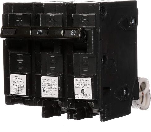Siemens Q28000S01 120/240-Volt type MP-T 80-Amp Circuit Breaker with 120-Volt Shunt Trip Double pole in Saudi Arabia