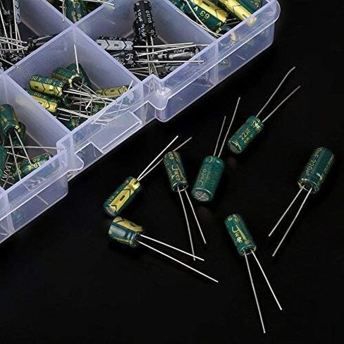 100pcs مكثف صوت عالي الجودة DIY ، مجموعة المكونات الكهربائية ، 10 قيم 10V-63V 10UF-470UF المكثفات الكهربائية الصناعية in Saudi Arabia