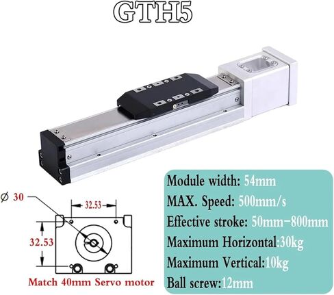 [40mm Servo Bracket] Embedded Linear Module Built-in Linear Motion,50-800mm Stroke Sliding Table(5mm Lead-Stroke 250) in Kuwait