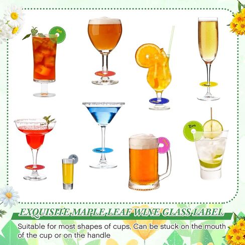 Deekin 48 Pcs Wine Glass Name Tags Personalized Disposable Paper Drink Identifier Markers Charms with Pen Drink Labels to Write for Wedding Bachelorette Birthday Summer Party Supplies(Round Flower) in Saudi Arabia