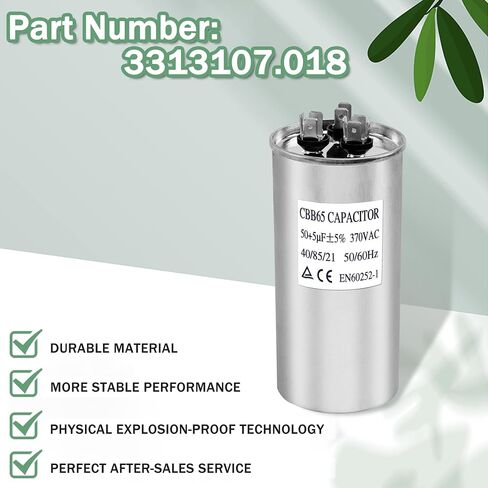 Upgrade 3313107.018 RV Air Conditioner Motor Capacitor 50/5 MFD Compatible with Dometic 50/5 MFD 50+5 uF ±6% 370/440V AC Capacitor Service Kit, Compatible with Heat Pump Air Conditioner or AC Motor in Saudi Arabia