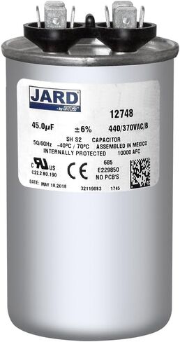 97F9884-45 uf MFD 370 or 440 Volt VAC RoundRun Capacitor Upgrade in Saudi Arabia