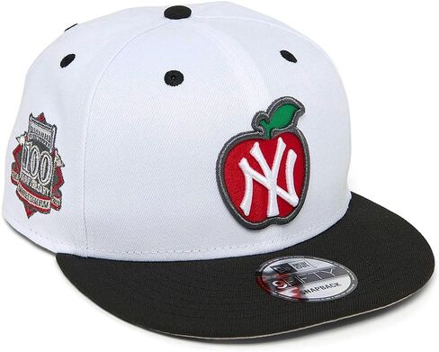 New Era NY New York Yankees 9FIFTY 100th Anniversary Big Apple Snapback Cap, Adjustable Hat White in Kuwait