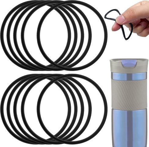 10 PCS استبدال الغطاء الغطاء الغطاء الغطاء المتوافقة مع 16 و 20 أوقية Contigo Snapseal Byron Travel Ring ، جزء استبدال تسرب السيليكون للبهلوانة القهوة ، أبيض in Kuwait