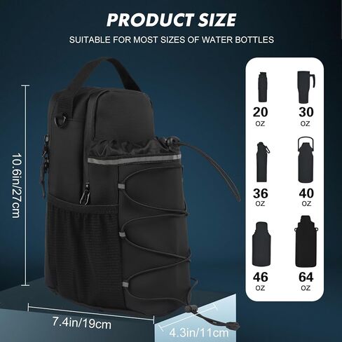 Magnetic Gym Bag for Men and Women,Small Gym Bag, Magnetic Gym Water Bottle Bag with 4 Strong Magnets | Crossbody Bag Bottle Holder, Water Bottle Carrier Bag Fit 64 oz, for Fitness, Gym, Sports in Saudi Arabia