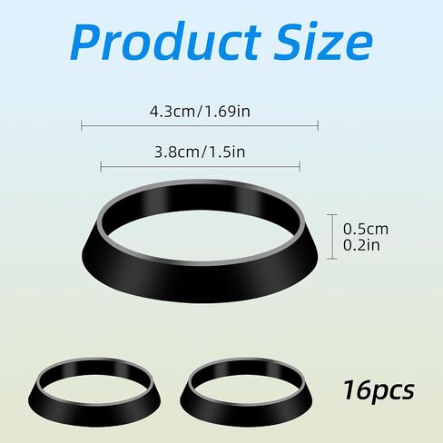 16 Pcs Seal Ring Silicone Washer, Cone Silicone Seal Ring, Waste Pipe Seals Rings Rubber Gasket Washers,Plumbing Washers Rubber Gasket for 1-1/2 Inch Pipe Shower Drain Kitchen Sink Faucet in Saudi Arabia