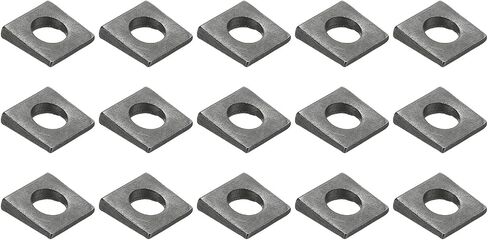 Patikil 15pcs غسالات مربعة مشطوفة ، M8x18mm مربع غسالات محفوظة تحمل صفيحة سترات فاصل مسطح من الصلب الكربوني للبراغي 8 ملم إسفين تسوية الترباس الجوز ، الأسود in Saudi Arabia