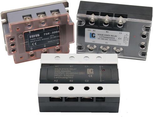 3 Phase SSR 10DA 25DA 40DA 3-32V DC Control 24-480V AC Three Phase Solid State Relay DC-AC 3-Phase SSR 10A 25A 40A(DC-AC 25A,Black) in Saudi Arabia