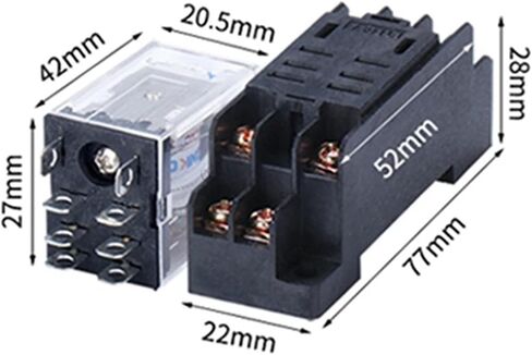 10Pcs Relay LY2NJ AC/DC 12V 24V 36V 48V 110V 220V 380VSmall Relay 10A 8 Pins Coil DPDT with Socket Base in Saudi Arabia