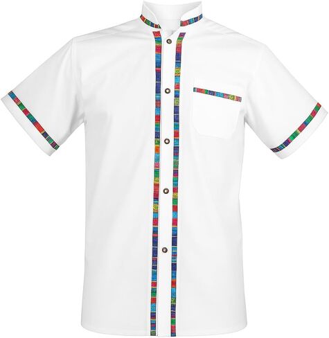 قمصان رجالية قصيرة الأكمام Guayabera مكسيكية مصنوعة في المكسيك، ألوان متعددة in Kuwait