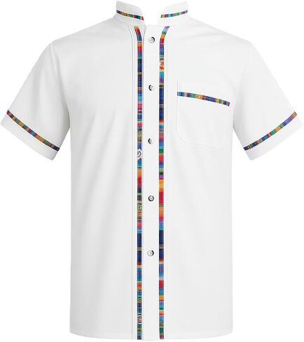 قمصان رجالية قصيرة الأكمام Guayabera مكسيكية مصنوعة في المكسيك، ألوان متعددة in Kuwait