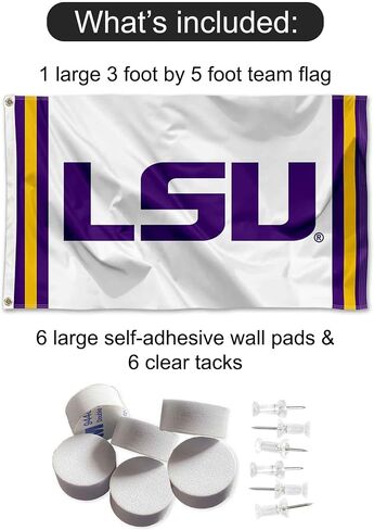 Louisiana State LSU Tigers Jersey Stripes Banner and Tapestry Wall Tack Pads in Saudi Arabia