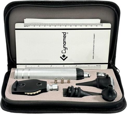 Cynamed Otoscope Set -3.2V أبيض LED منظار مجموعة مع إكسسوارات - الأداة المثالية للممرضات (حالة جلدية السوستة) in Saudi Arabia