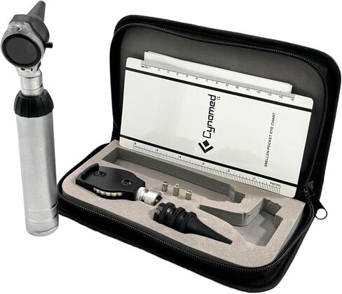 Cynamed Otoscope Set -3.2V أبيض LED منظار مجموعة مع إكسسوارات - الأداة المثالية للممرضات (حالة جلدية السوستة) in Saudi Arabia
