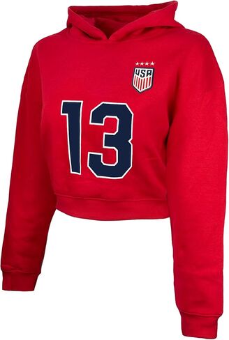 Icon Sports Official Alex Morgan Girls' U.S. Soccer Cropped Hoodie, Youth Sizes Long-Sleeve Fleece Sweatshirt with Hood in Saudi Arabia