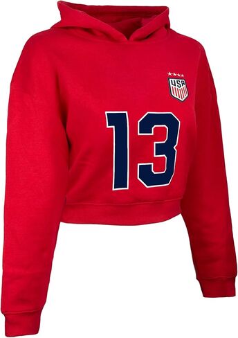 Icon Sports Official Alex Morgan Girls' U.S. Soccer Cropped Hoodie, Youth Sizes Long-Sleeve Fleece Sweatshirt with Hood in Saudi Arabia