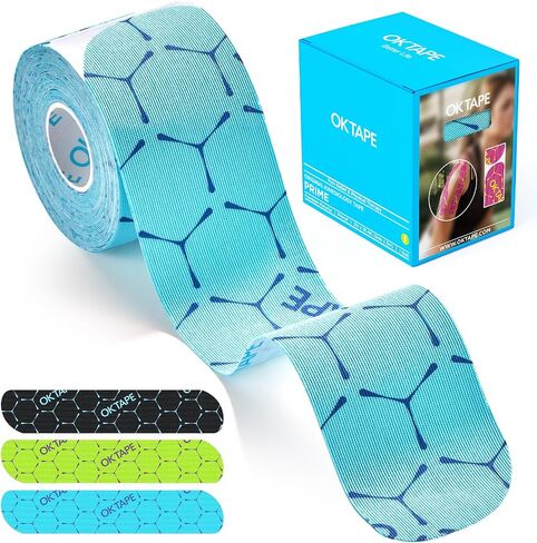 OK TAPE Synthetic Kinesiology Tape, 20 Strips Precut K Tape, Waterproof, Elastic Athletic Tape for Pain Relief & Muscle Support, Reflective Design, 2" x 10" -Purple in Saudi Arabia