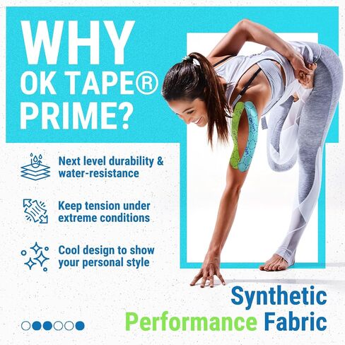 OK TAPE Synthetic Kinesiology Tape, 20 Strips Precut K Tape, Waterproof, Elastic Athletic Tape for Pain Relief & Muscle Support, Reflective Design, 2" x 10" -Purple in Saudi Arabia