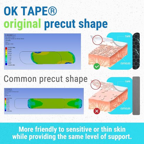 OK TAPE Synthetic Kinesiology Tape, 20 Strips Precut K Tape, Waterproof, Elastic Athletic Tape for Pain Relief & Muscle Support, Reflective Design, 2" x 10" -Purple in Saudi Arabia
