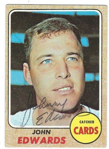 Autographed John Edwards 1968 Topps Card - MLB Autographed Baseball Cards in Saudi Arabia