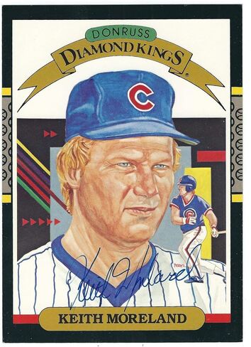Autographed Keith Moreland 1987 5x7 Donruss Diamond King - MLB Autographed Baseball Cards in Saudi Arabia