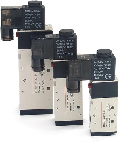 Pneumatic Valve Electric Solenoid Valve 4v410-15 Control Air Gas Magnetic 5 Way 2 Position DC12V 24V AC110V 220V Coil Volt(10mm Fittings,Onecolor) in Saudi Arabia