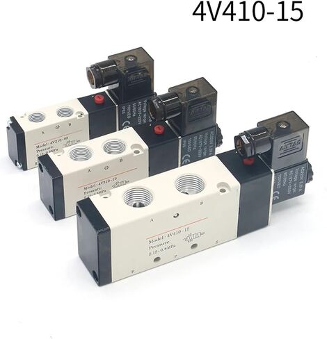 Pneumatic Valve Electric Solenoid Valve 4v410-15 Control Air Gas Magnetic 5 Way 2 Position DC12V 24V AC110V 220V Coil Volt(10mm Fittings,Onecolor) in Saudi Arabia