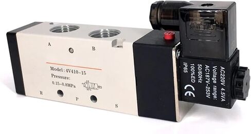 Pneumatic Valve Electric Solenoid Valve 4v410-15 Control Air Gas Magnetic 5 Way 2 Position DC12V 24V AC110V 220V Coil Volt(10mm Fittings,Onecolor) in Saudi Arabia