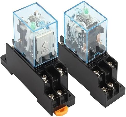 my2nj HH52P DPDT Miniature Coil Coil electromagnetic Relay AC12V 24V DC24V AC110V 220V 8 PIN مع قاعدة المقبس (OneColor) in Saudi Arabia