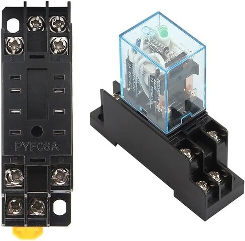 my2nj HH52P DPDT Miniature Coil Coil electromagnetic Relay AC12V 24V DC24V AC110V 220V 8 PIN مع قاعدة المقبس (OneColor) in Saudi Arabia
