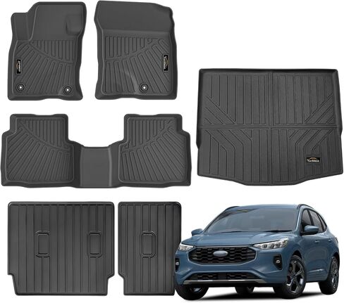Floor Mats Custom for Dodge Hornet 2025 2024 2023 GT/GT Plus Cargo Liner with Backrest Mat All Weather TPE Rubber Full Set Floor Liners Trunk Mat for Hornet Automotive Accessories, Black in Saudi Arabia