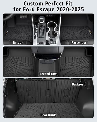 Floor Mats Custom for Dodge Hornet 2025 2024 2023 GT/GT Plus Cargo Liner with Backrest Mat All Weather TPE Rubber Full Set Floor Liners Trunk Mat for Hornet Automotive Accessories, Black in Saudi Arabia