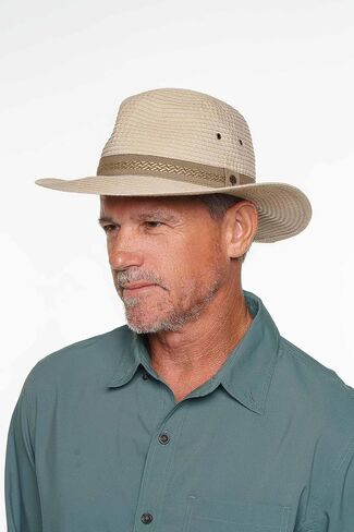Coolibar UPF 50+ Men's Holden Packable Travel Fedora - Sun Protective in Kuwait