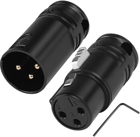 محول لحام الميكروفون XLR ، الزاوية اليمنى القابلة للتعديل من الذهب 90 درجة 3PIN XLR موصل توصيل الصوت الذكور والإناث لحساب الذك in Kuwait