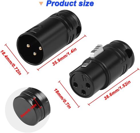 محول لحام الميكروفون XLR ، الزاوية اليمنى القابلة للتعديل من الذهب 90 درجة 3PIN XLR موصل توصيل الصوت الذكور والإناث لحساب الذك in Kuwait