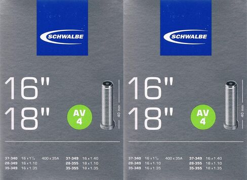 2 x Schwalbe AV 4 Bike Inner Tube 16 inch 18 inch valve: car Schrader AV4 Schrader valve in Saudi Arabia