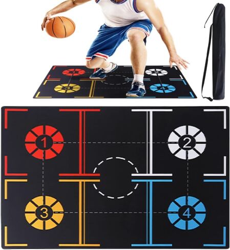 Basketball Footwork Training Mat Portable, Agility Footstep Mat, Non-Slip Silent Antislip Dribble Ball Controll Trainer Kids Adults All Ages in Saudi Arabia