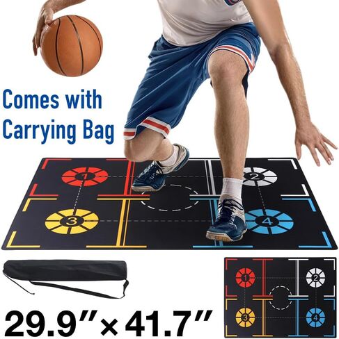 Basketball Footwork Training Mat Portable, Agility Footstep Mat, Non-Slip Silent Antislip Dribble Ball Controll Trainer Kids Adults All Ages in Saudi Arabia