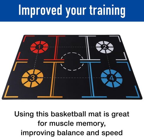 Basketball Footwork Training Mat Portable, Agility Footstep Mat, Non-Slip Silent Antislip Dribble Ball Controll Trainer Kids Adults All Ages in Saudi Arabia