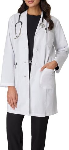 Hanes womens Scrubs Lab Coat, Healthcare Lab Coat, Scrubs Jacket With Pockets, Soil & Water Resistant in Saudi Arabia