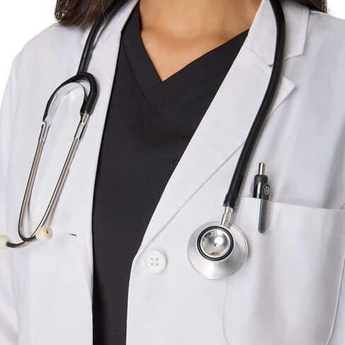 Hanes womens Scrubs Lab Coat, Healthcare Lab Coat, Scrubs Jacket With Pockets, Soil & Water Resistant in Saudi Arabia