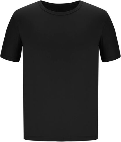 Men's Short Sleeve Tees, Summer Comfy Breathable Crew Neck Tops Loose Fit Casual Summer Solid Color Workout Tops in Kuwait