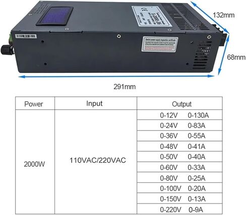 2000W STANTING REVINGENCE RODACE مع/بدون عرض 220V/110V 12V 24V 36V 48V 60V 72V 80V 90V 100V 220V 300V (220V-0-80V 0-25A) in Kuwait