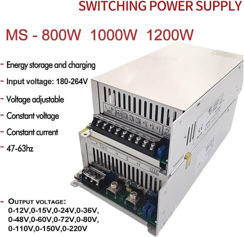 Switching Power Supply 800W 1000W 1200W 0-12V 15V 24V 36V 48v 60V 72V 80V 110V 150V 220V AC/DC Voltage Adjustable SMPS(0-150v-800w) in Saudi Arabia