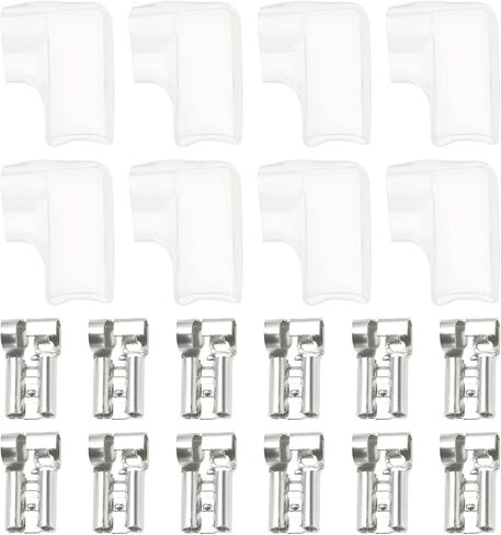 100pcs 4.8mm الزاوية اليمنى محطات تجعيد مجلة أنثى مع 100pcs pvc العزل الأكمام تناسب الأسلاك حجم 14-22 AWG/0.3mm ² إلى 2.0mm اور in Saudi Arabia