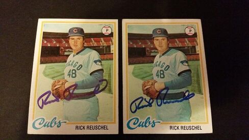 Rick Reuschel Cubs 1978 Topps #50 Giants Signed Authentic Autograph FB15 - Autographed Baseball Cards in Saudi Arabia