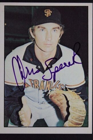Chris Speier Giants Autographed 1975 SSPC #105 Signed Card RARE 16L - MLB Autographed Baseball Cards in Saudi Arabia