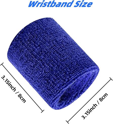 8 Pcs Sweatbands Sport Wristband, Tennis Wristband Moisture Wicking Cotton Terry Cloths Sweatband for Men and Women, Athletic Sweatbands for Running, Basketball, Football, Workout in Saudi Arabia